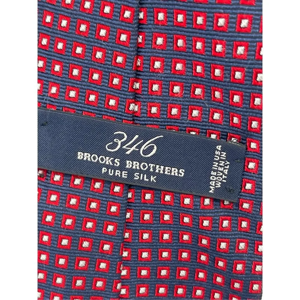 Brooks Brothers Tie‎ Silk Men Blue Red Geometric